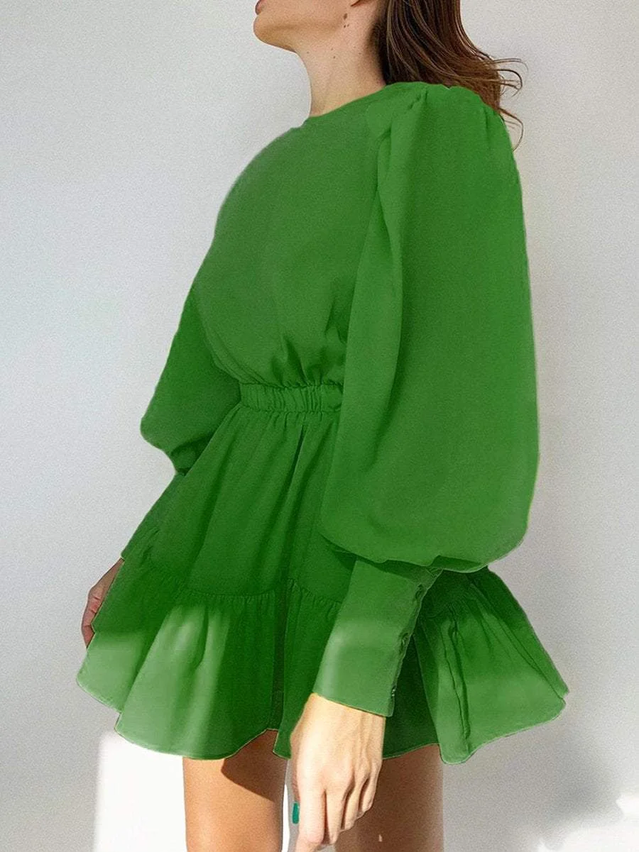 Vintage Balloon Sleeve Dress