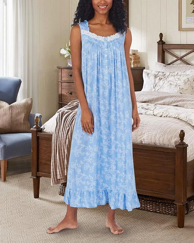 SUMMER CASUAL LOOSE FLORAL PRINT NIGHTWEAR