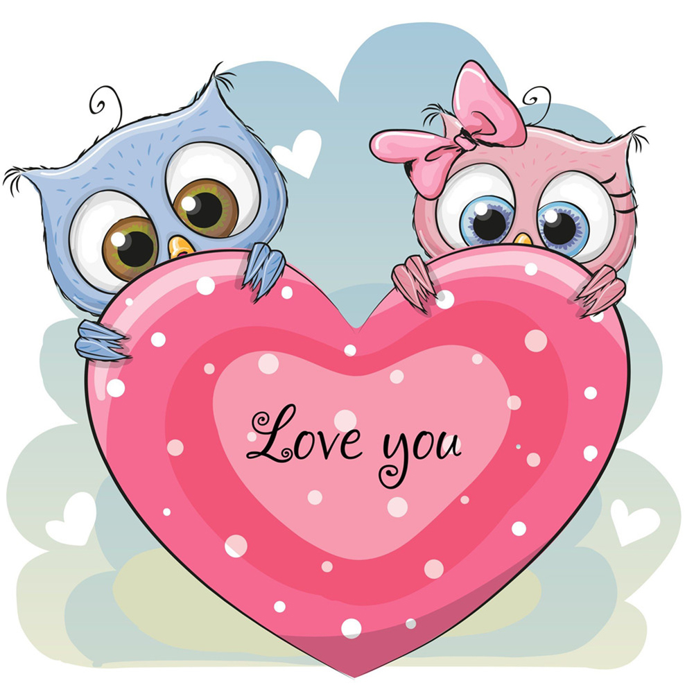 

30*30CM - Round Drill Diamond Painting - Cartoon Owl Series, 501 Original