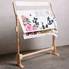 (US Local)Wooden Cross Stitch Frame Height Adjustable Embroidery Floor Stand Rack (L)