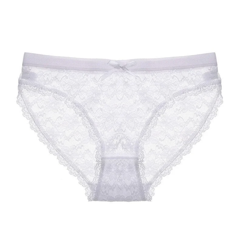 FINETOO Lace Panties Sexy Lingerie Fashion Floral Underwear Women Low Waist Girls Panty Large Size M-2XL Sexy Female Underpants