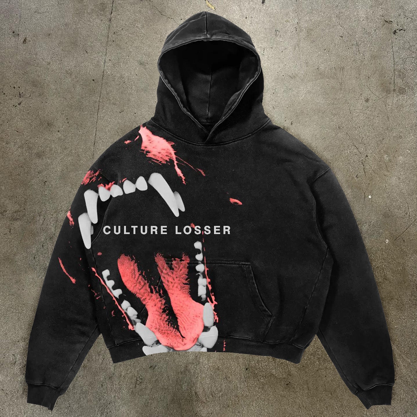 Culture Loser Print Long Sleeve Hoodies