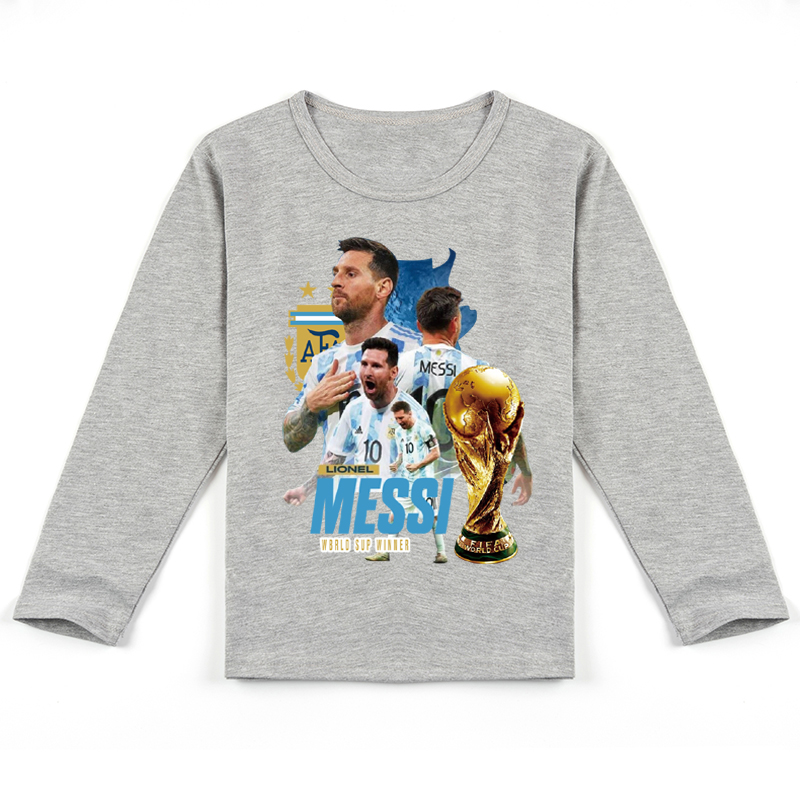 Mayoulove Messi Long Sleeve Tee for Kids - Perfect for Boys  Girls, Soccer Fans - Stylish  Comfortable-Mayoulove