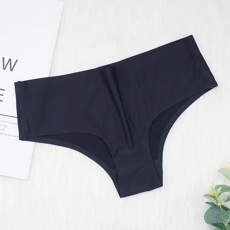 Billionm Women's Panties Seamless Underwear Sexy Silk Briefs Mid Rise Black/pink/skin Woman Bragas S-L Cool Shorts Dropshipping