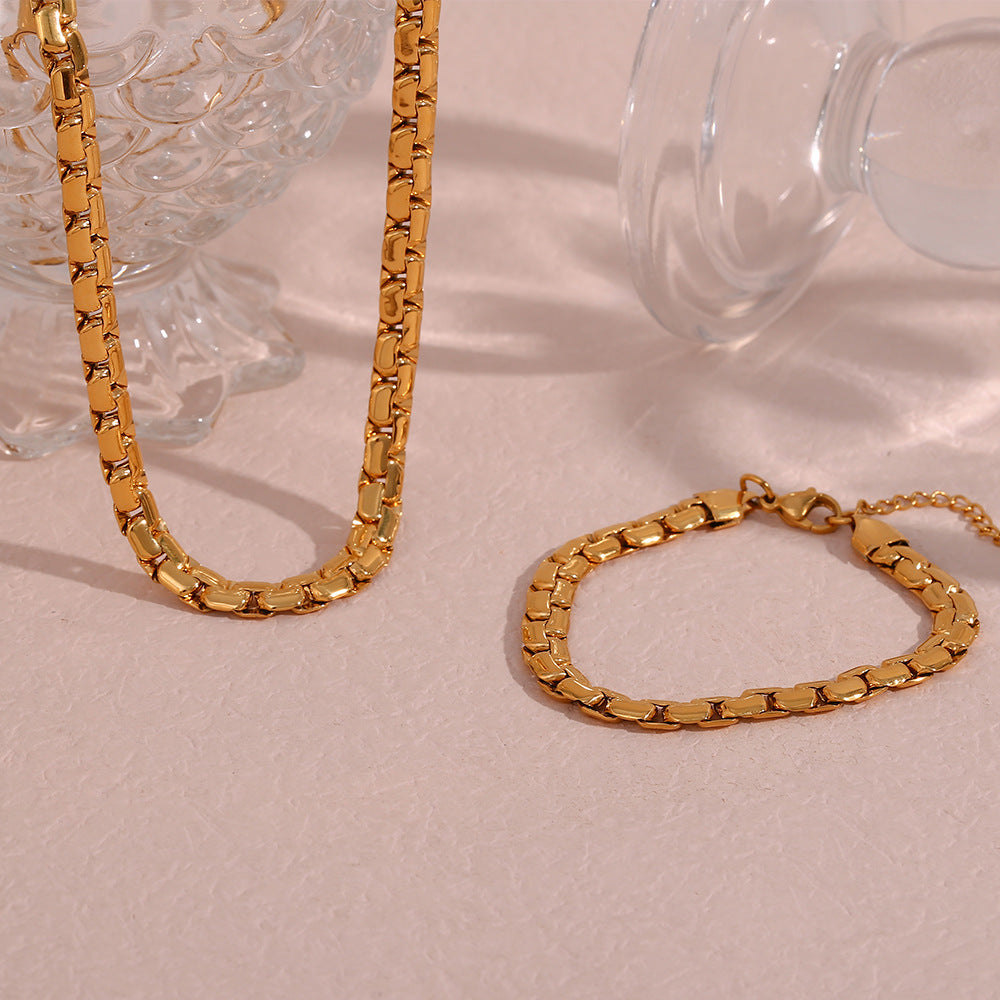 Fashion Geometric Stainless Steel 18K Gold Plated Necklaces