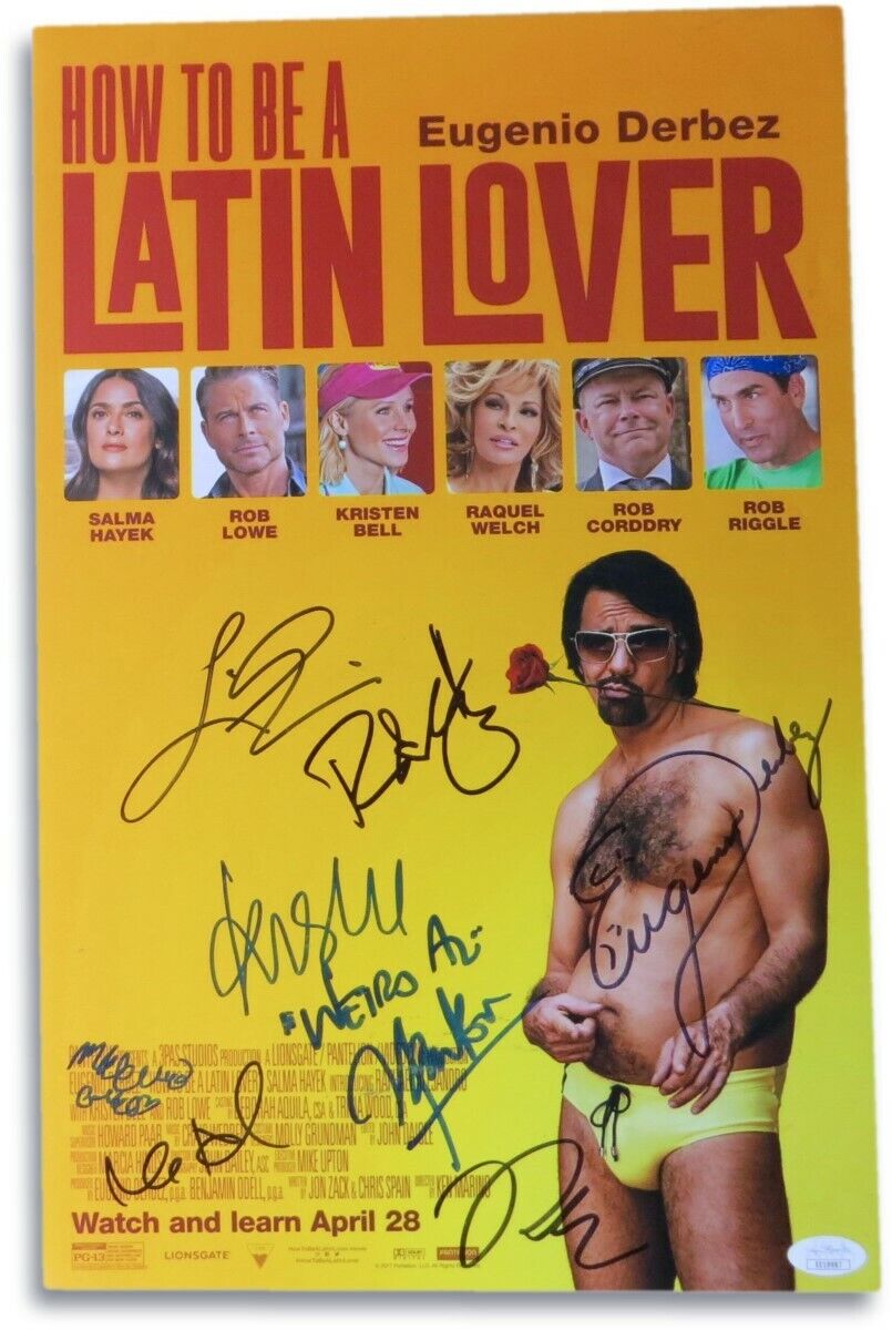 How to Be A Latin Lover Cast Signed Auto 11X17 Photo Poster painting Derbez Lowe JSA EE19987