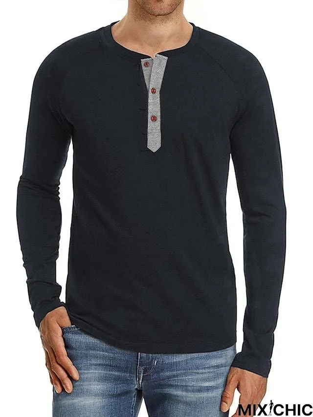 Men's Long Sleeve T-Shirt Solid Color Casual Top Basic Non-Printing Shirt Soft Touch Daily Wear