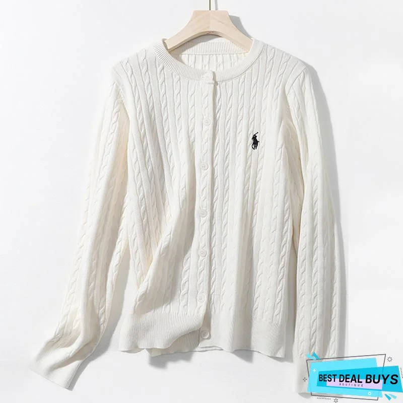 Jacket Bohemian Vintage Embroidery Long Sleeve Cotton-Blend Cardigan Sweater