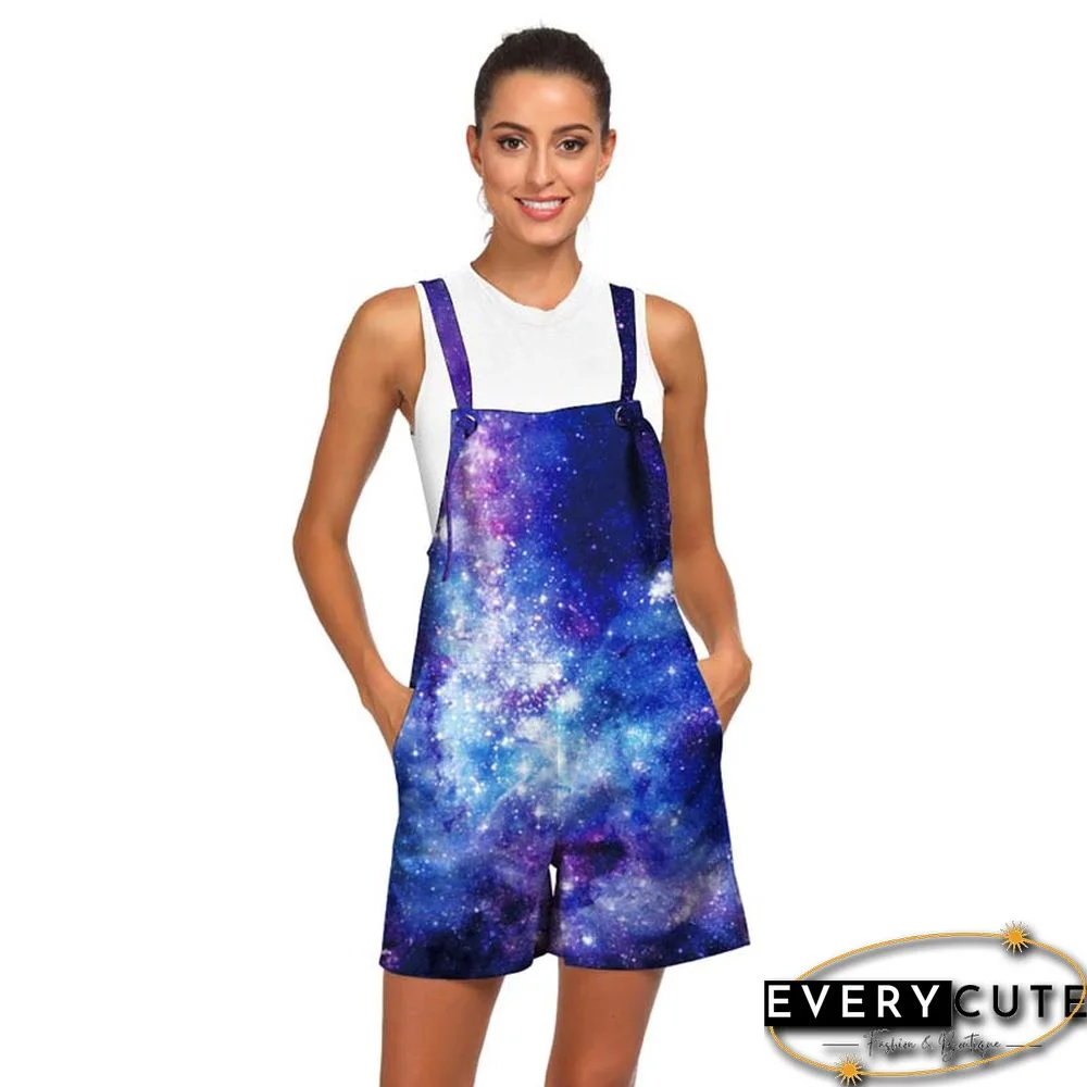 Light Purple Galaxy Print Romper