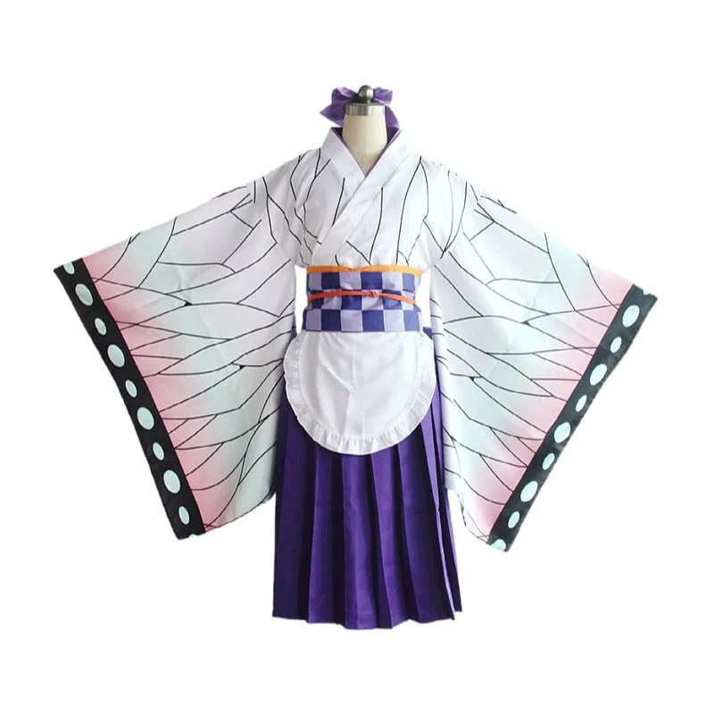 Women's Anime Nezuko Kamado Costume Demon Slayer Butterfly Kimono-elleschic