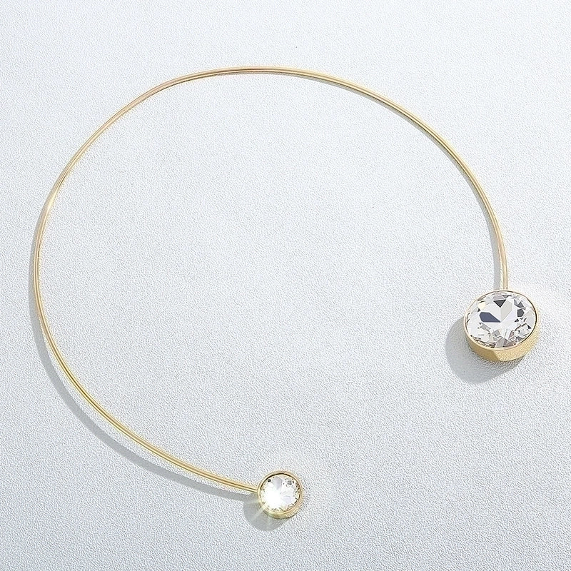 Stainless Steel 18K Gold Plated Elegant Minimalist Geometric Zircon Choker