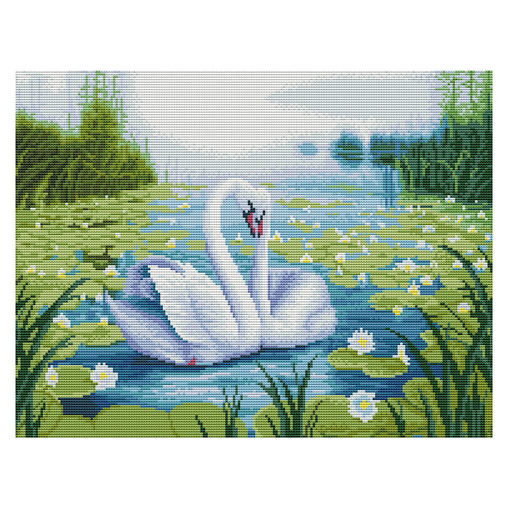 

Swan - 11CT Stamped Cross Stitch - 50*40CM, 501 Original