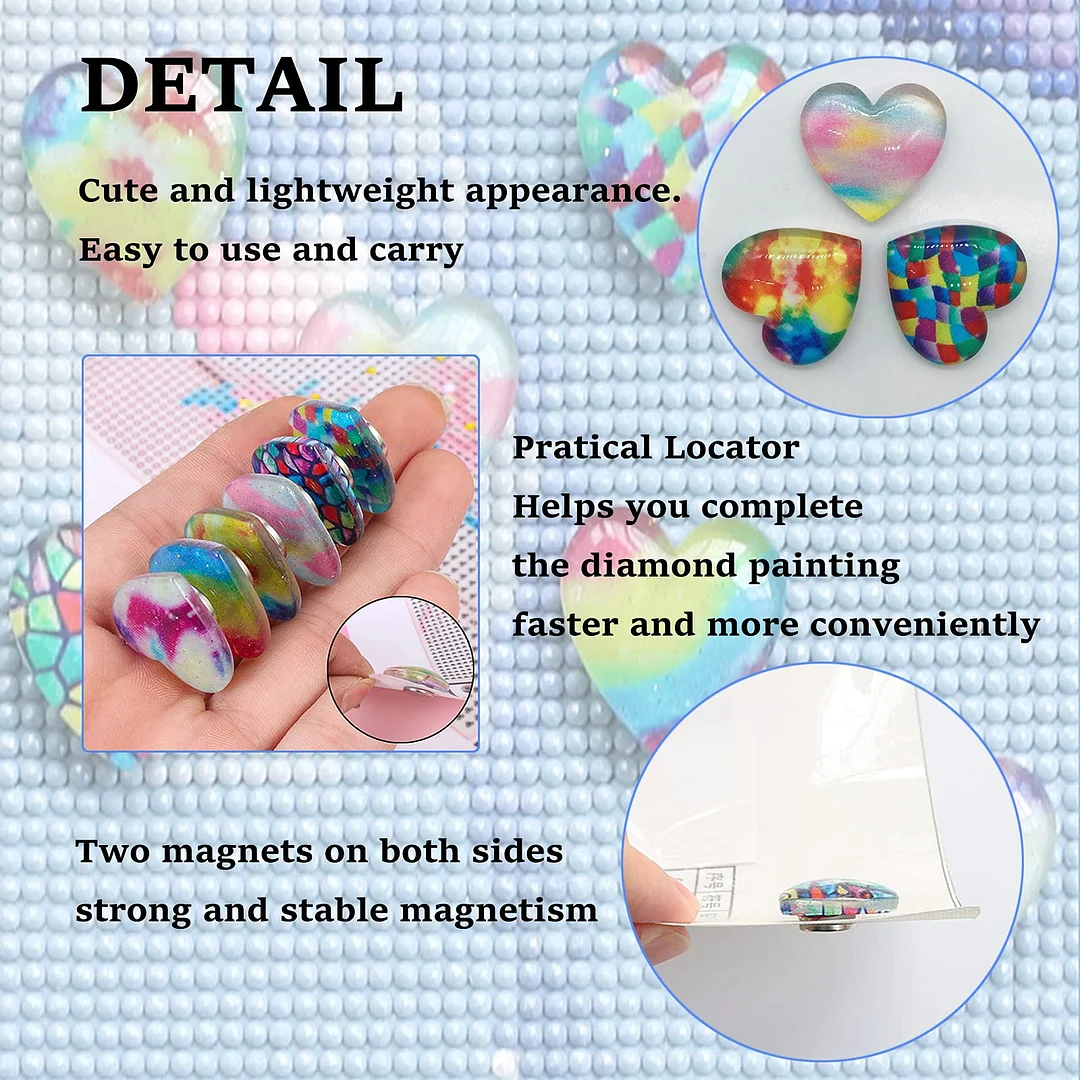Magnetic Heart Shape Plastic Painting Locator Diamond Painting Accessories