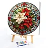 Red Flowers Glass Painting-Paint by Numbers Acrylic Painting 40*40CM
