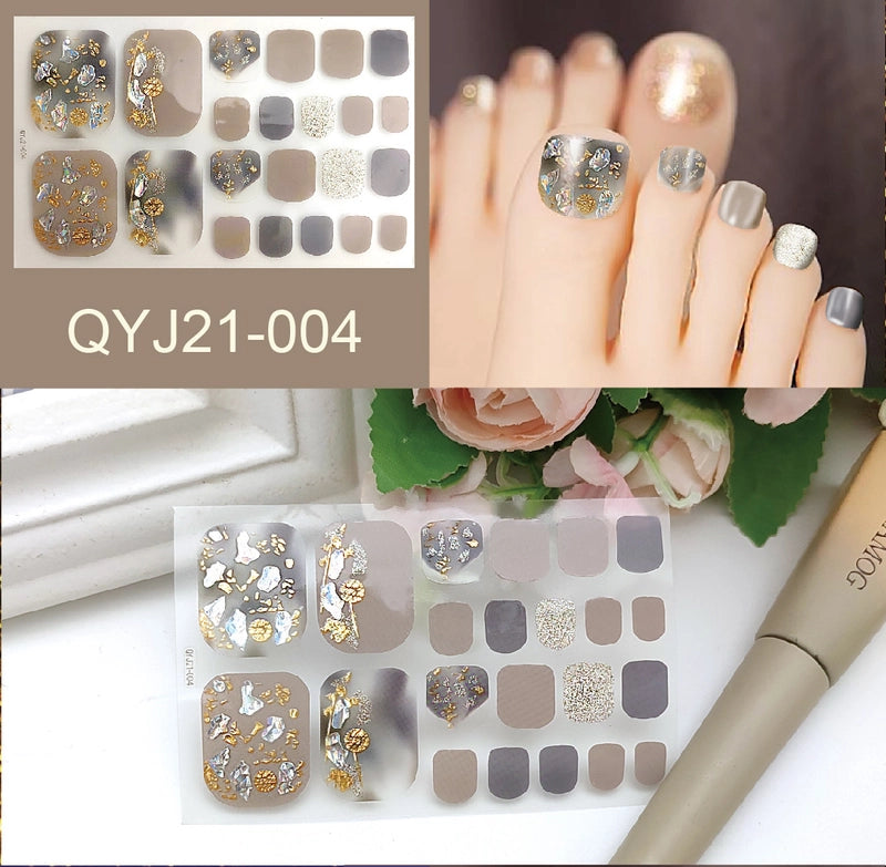 Explosions Foot Nail Stickers Summer Toenail Stickers Bronzing Imitation Diamond Nail Stickers Waterproof Foot Stickers