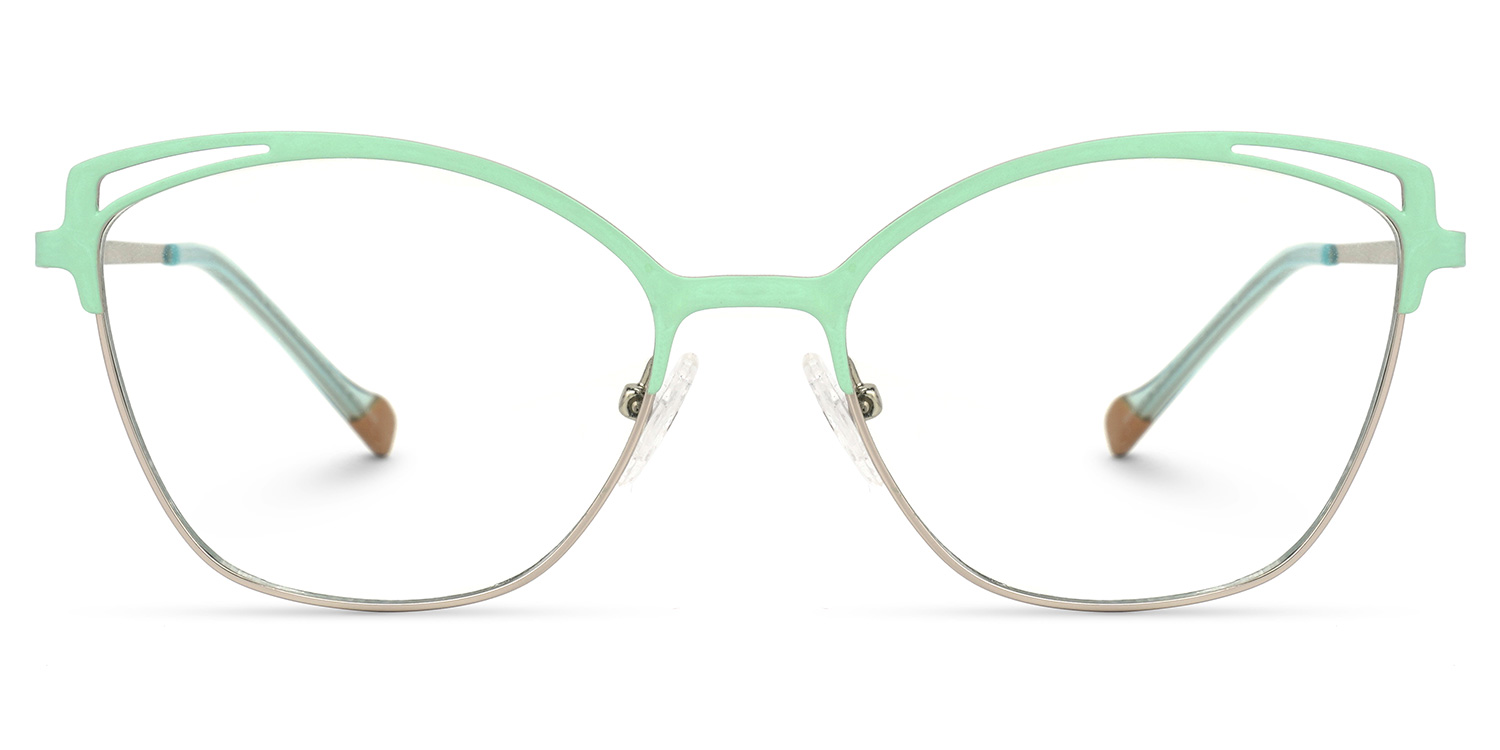 Crystal GrÃ¼n-Silber Cateye Brille GrÃ¼n-Silber
