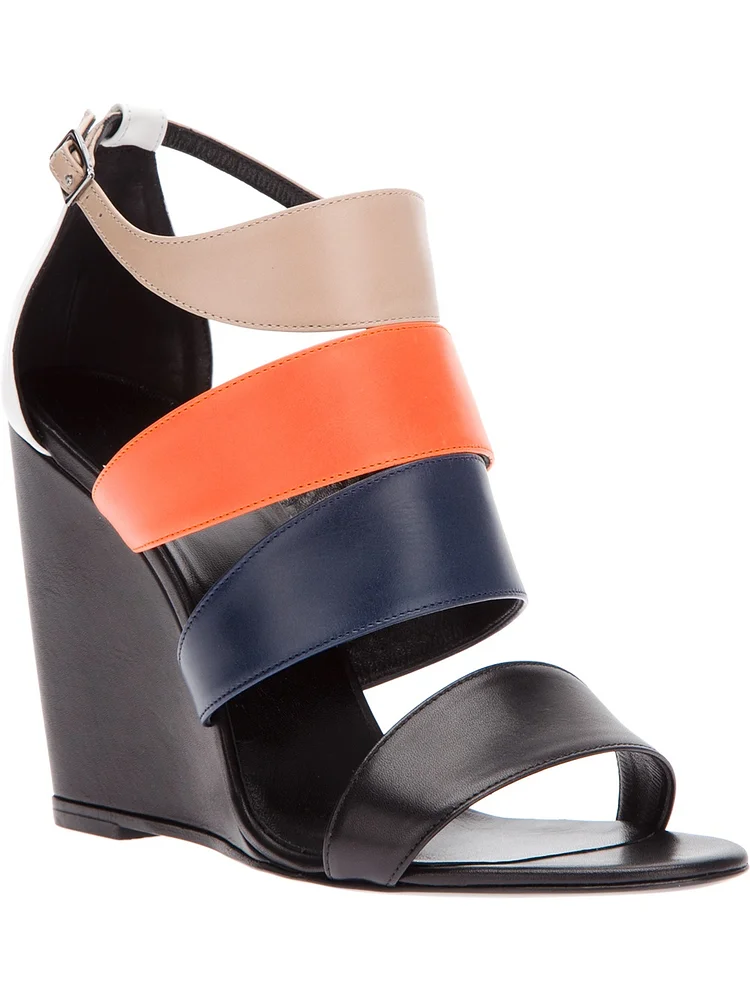 Multicolor Open Toe Heeled Wedges Fashion Sandals Vdcoo