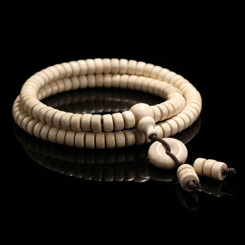 The Wutai Horizon: Natural Six-Channel Wood Heishi Bracelet