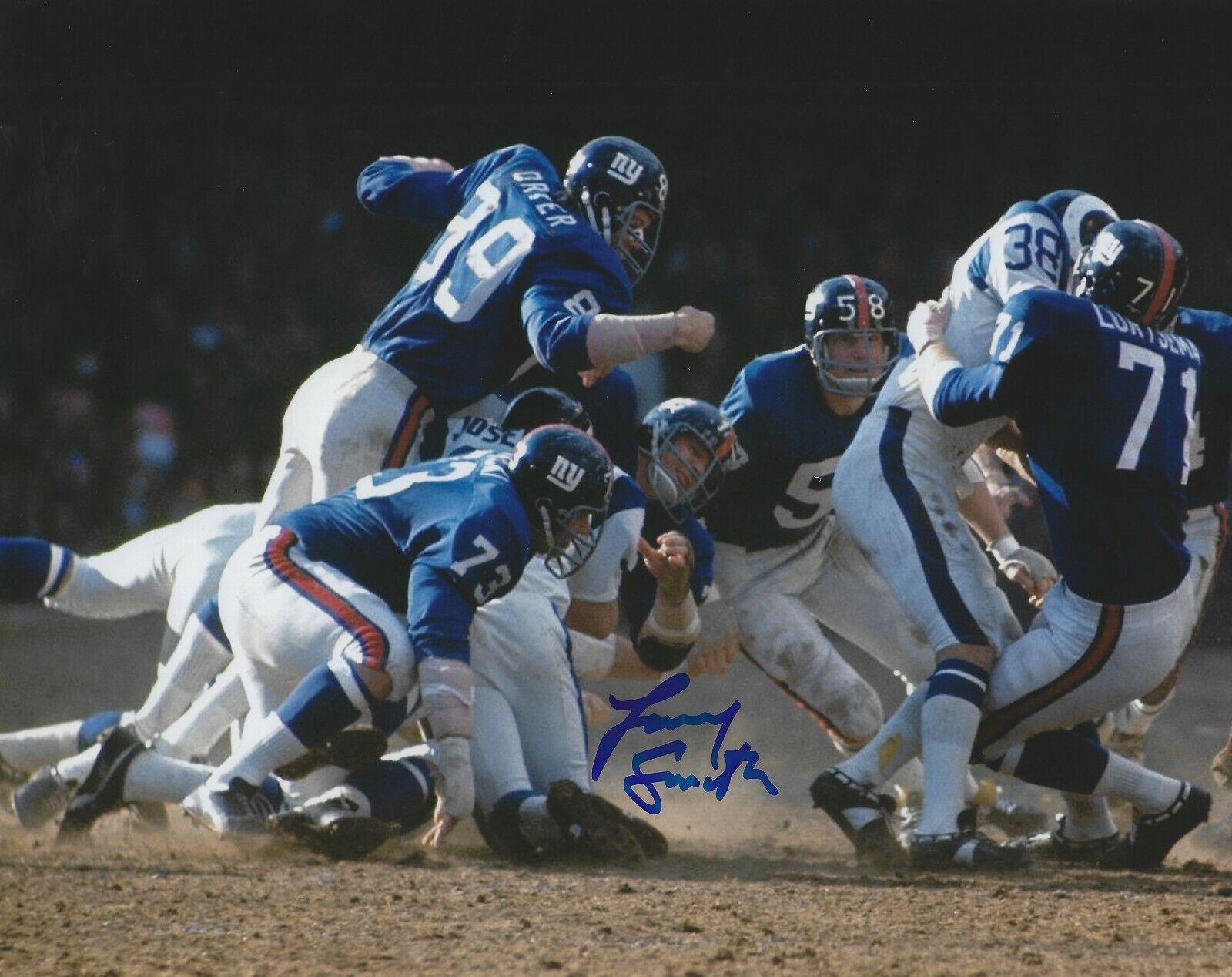 Autographed LARRY SMITH Los Angeles Rams 8x10 Photo Poster painting w/COA