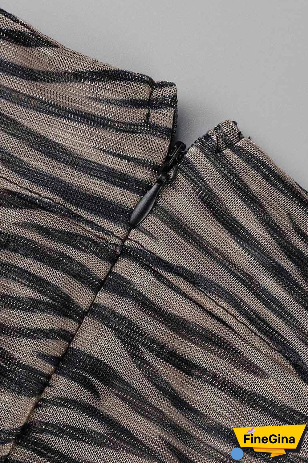 Zebra Sexy Print Patchwork Long Sleeve Two Pieces