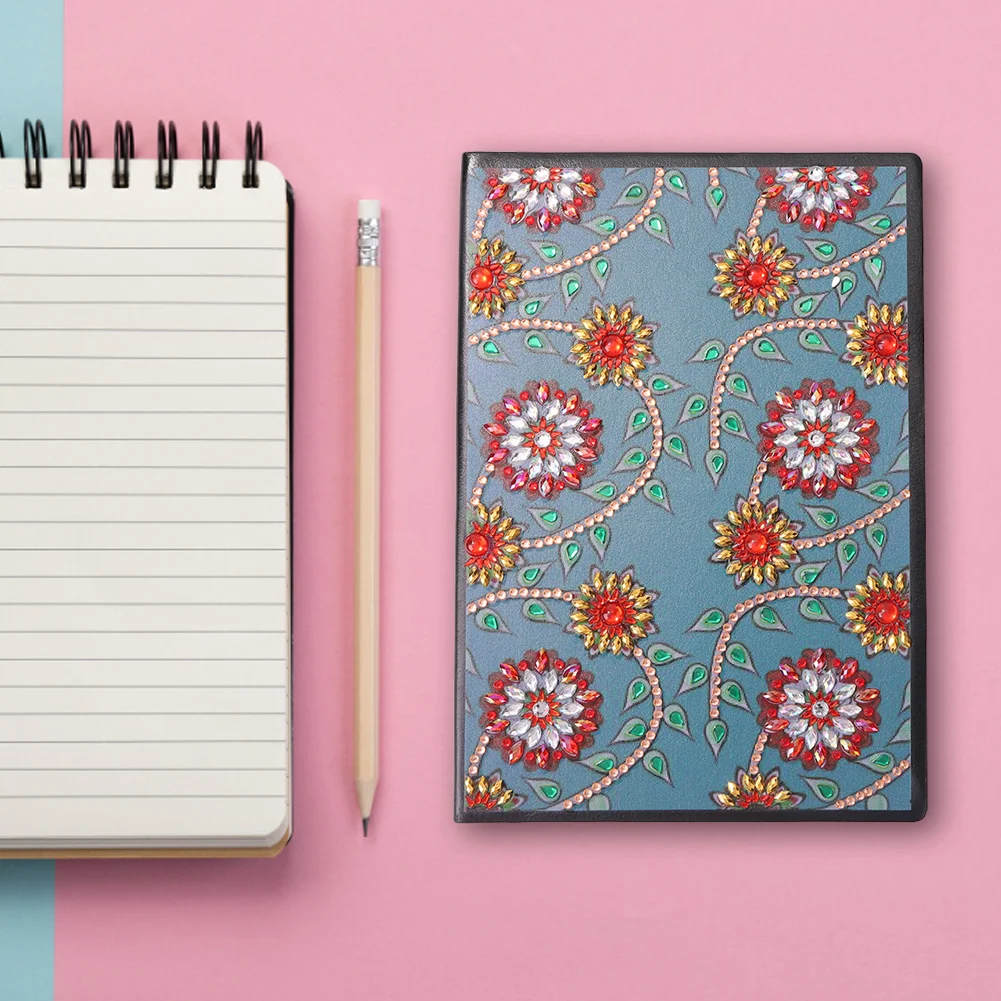 50 Pages A5 Flower DIY Special Shaped Diamond Painting Rhinestone Sketchbook【No Strip】