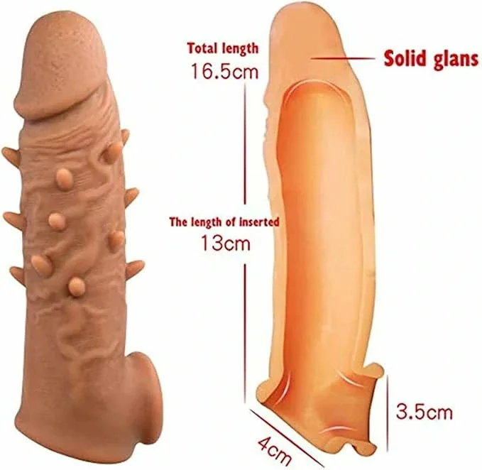 Reusable Condom and Soft Texture Sleeve Extender Sheath for Men