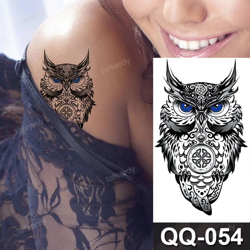 Waterproof Temporary Tattoo Sticker Tiger Lion King Compass Pattern Fake Tatto Flash Tatoo Small Body Art for Kids Women Men