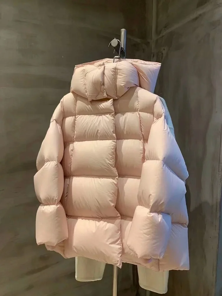 Toloer Advanced Sense Plus 90 White Duck Down Down Jacket Female 2024 Autumn And Winter New Short Hoodie Station Loose Coat Tide-Outfit Ideas