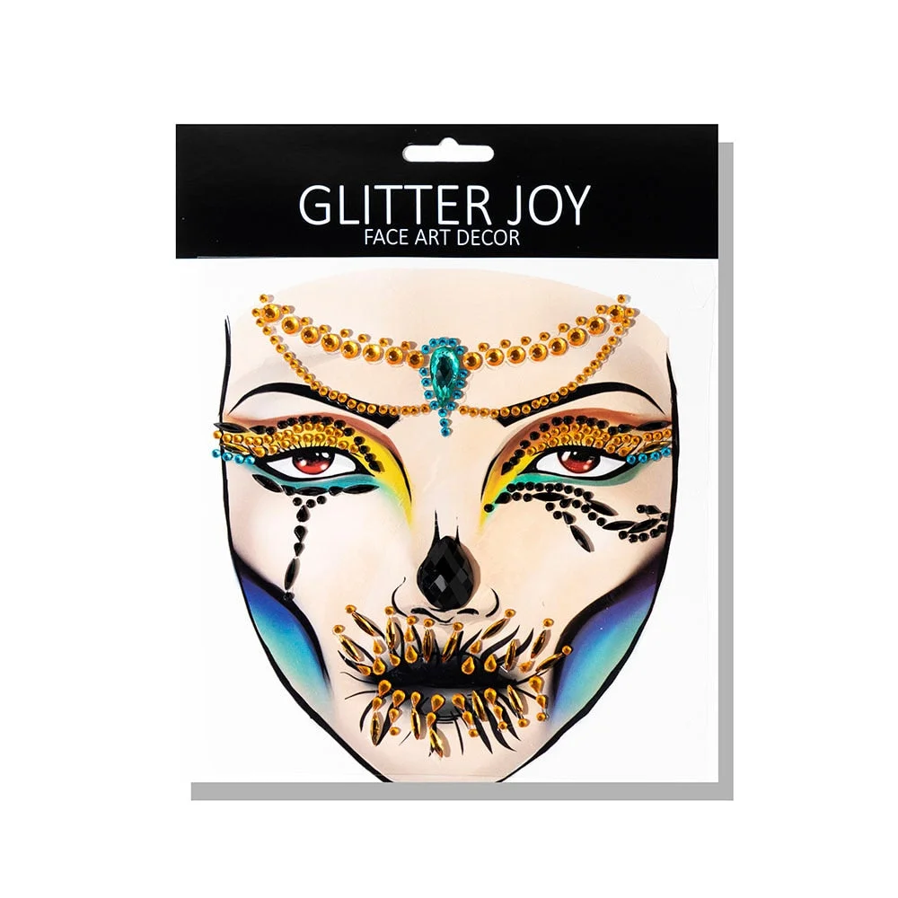 New Arrival 1Pc Halloween Dressing Party Face Gem Sticker Skull Makeup Inspired Party Body Paint Decor For Carnival Holiday Gift
