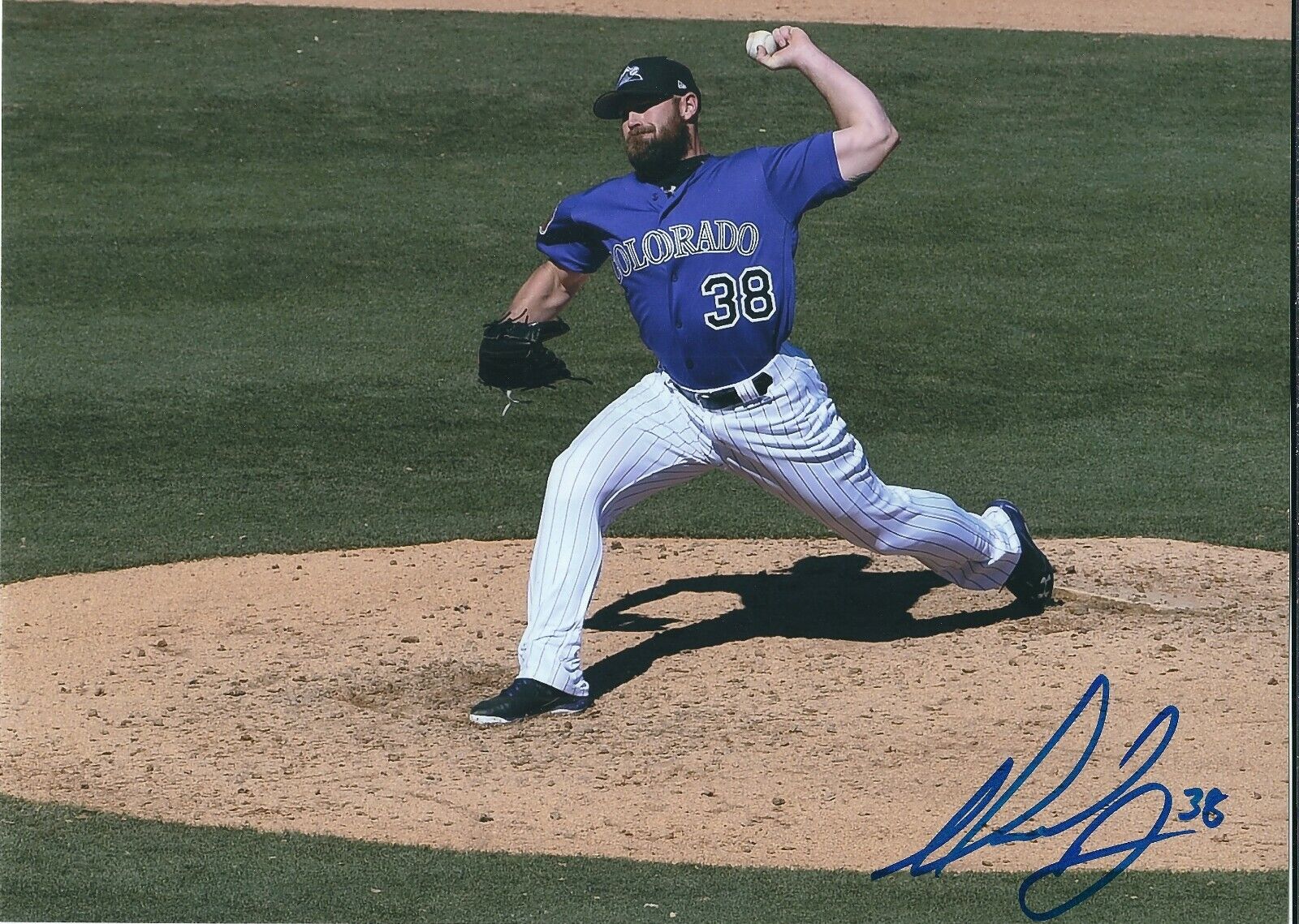 Signed 8x10 MIKE DUNN Colorado Rockies Autographed Photo Poster painting COA