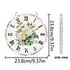 2D DIY Acrylic White Flower Diamond Painting Wall Clock Pendant w/Clock Function