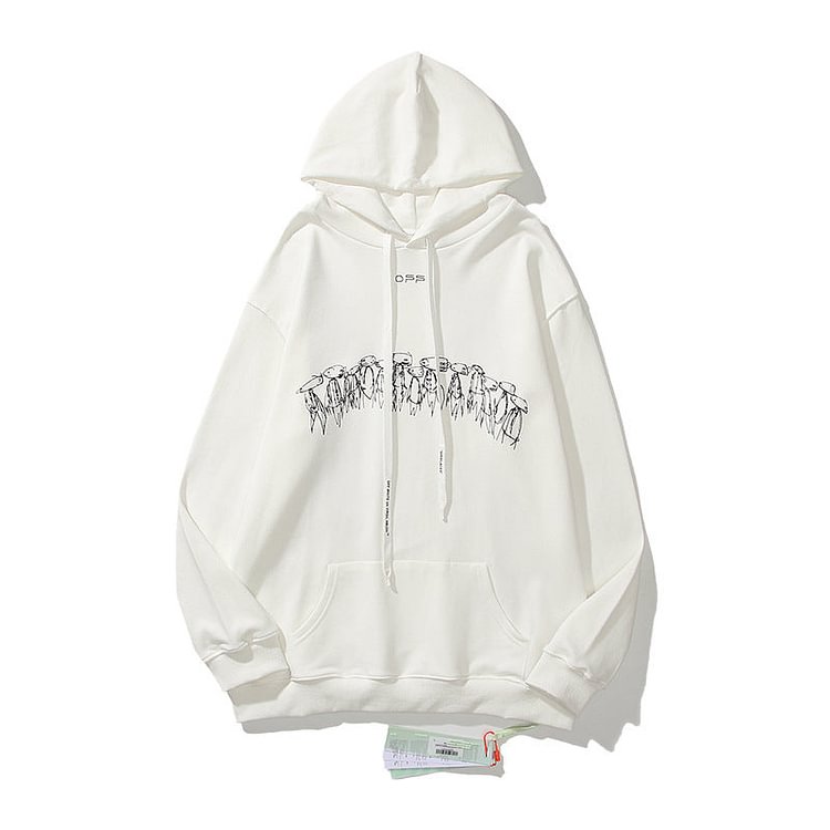Off White Hoodie Color Gradient Arrow Cotton Hooded Men's and Women's Sweater
