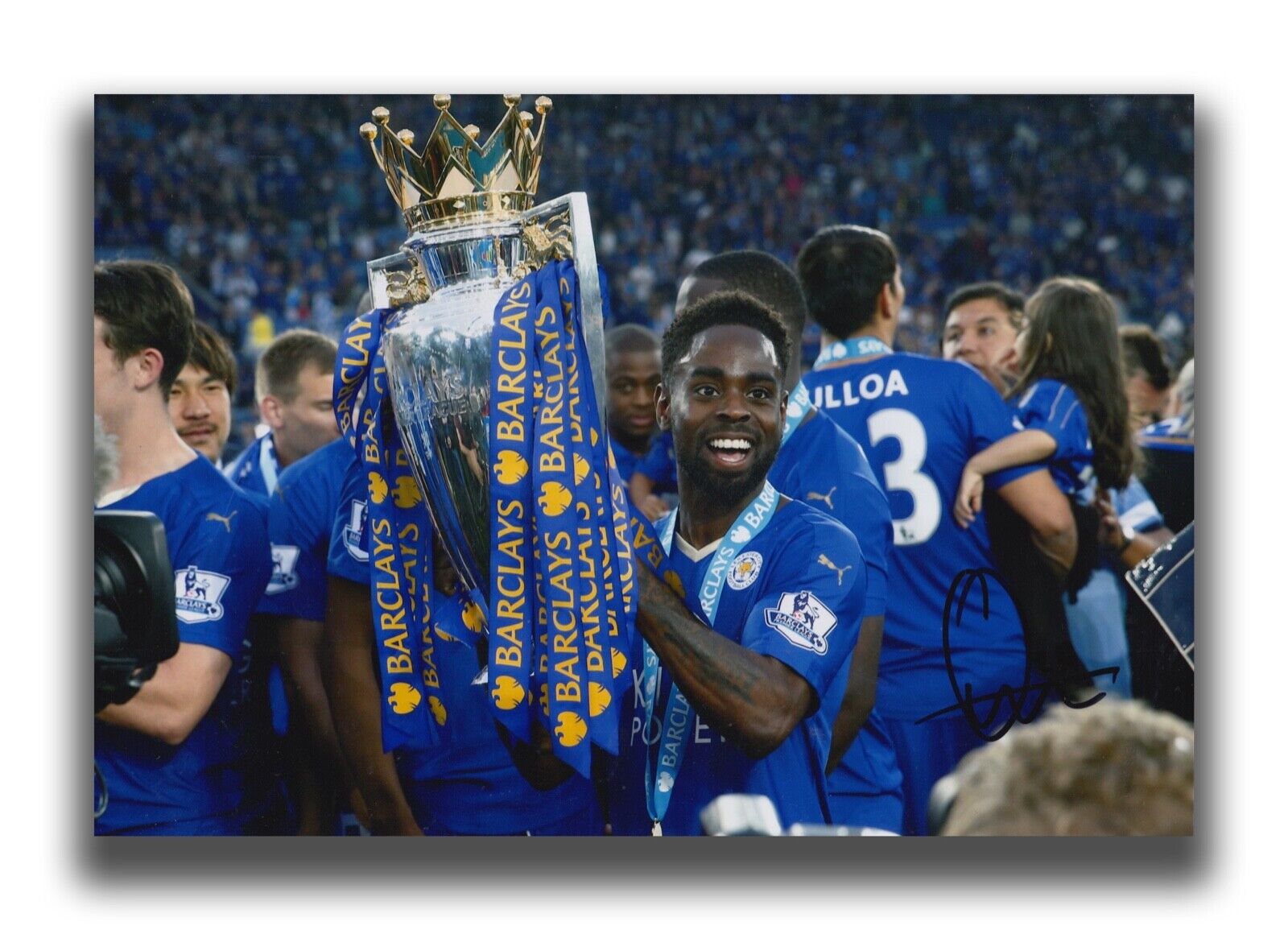 NATHAN DYER HAND SIGNED 12X8 Photo Poster painting - LEICESTER CITY - FOOTBALL AUTOGRAPH.