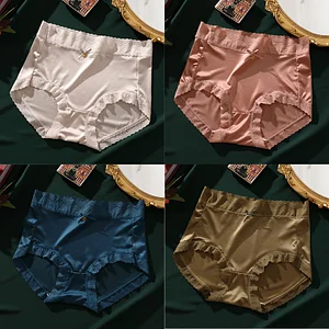 High-end satin seamless ice silk briefs