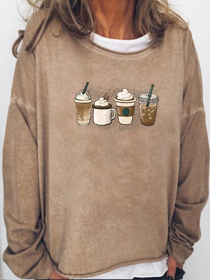 Long Sleeve Crew Neck Iced Latte Sweatshirt