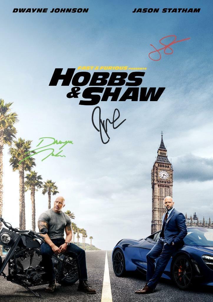 HOBBS & SHAW PP SIGNED 12X8 A4 Photo Poster painting POSTER FAST N AND FURIOUS AUTOGRAPHED N2