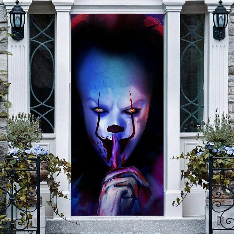 Clown Halloween Banner Door Cover Decoration