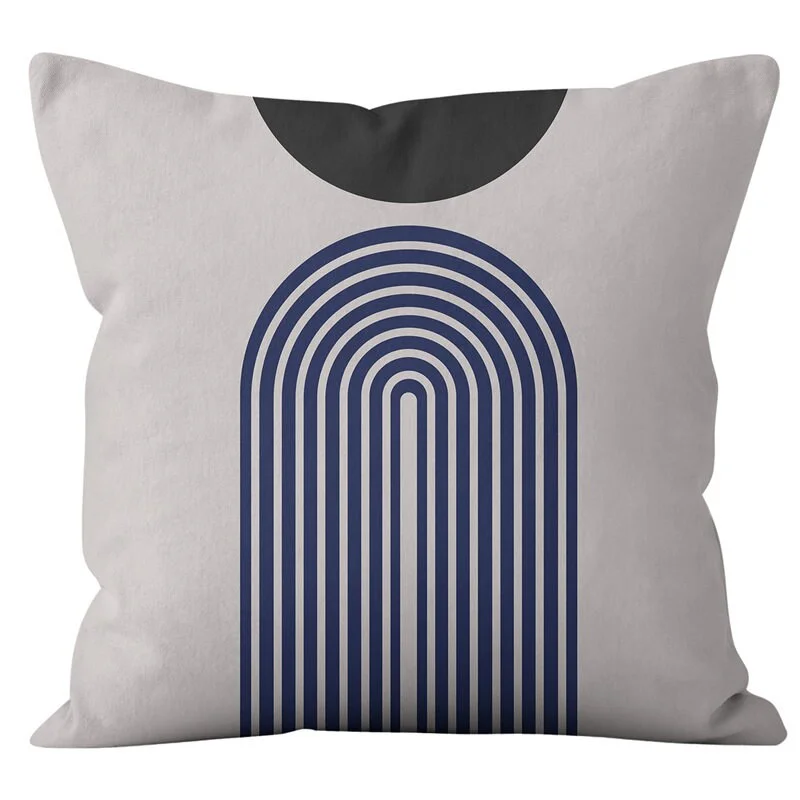 Modern Abstract Geometric Cushion Cover Short Velvet Throw Pillowcase Office Sofa Decorative Pillows Case Minimalist Home Decor