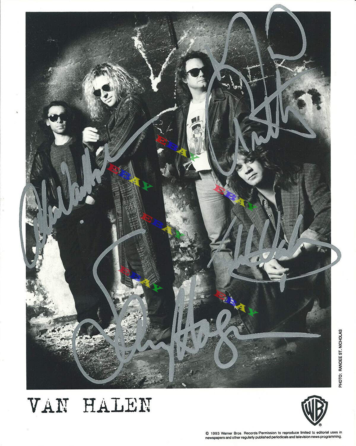 Van Halen band Autographed signed 8x10 Photo Poster painting Reprint