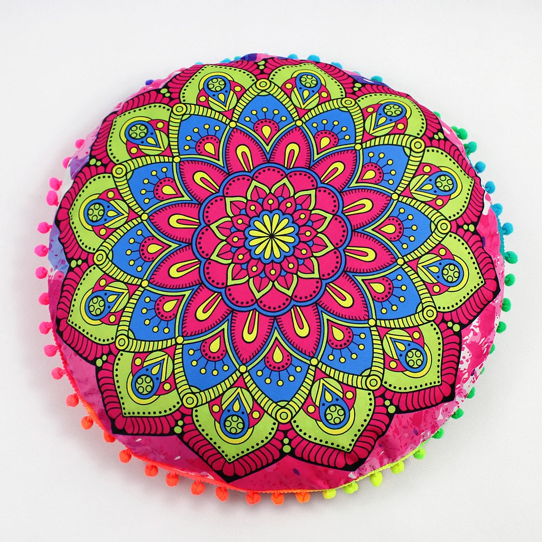 Ethnic Round Digital Printing Cushion Cover Without Pillow Inner