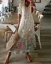 Holiday Maxi Dresses Casual Half Sleeve Summer Beach Sundress Hawaiian A Line Long Dress