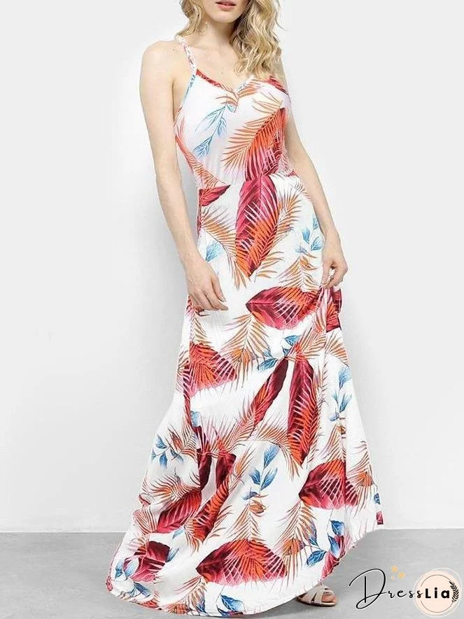 Summer Fashion Hawaiian Print Suspender Skirt