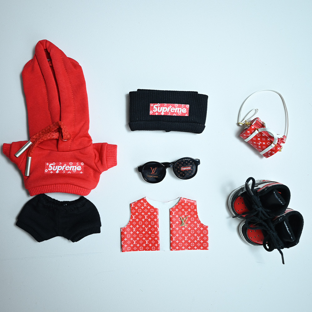 LABUBU Clothes LV Red Chic Explorer