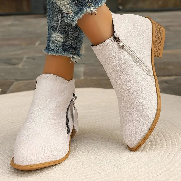 Breakj Breakj Thick Background Solid Color Tip Side Zipper Martin Boots 2025 Spring And Autumn New Short-Box Women Boots