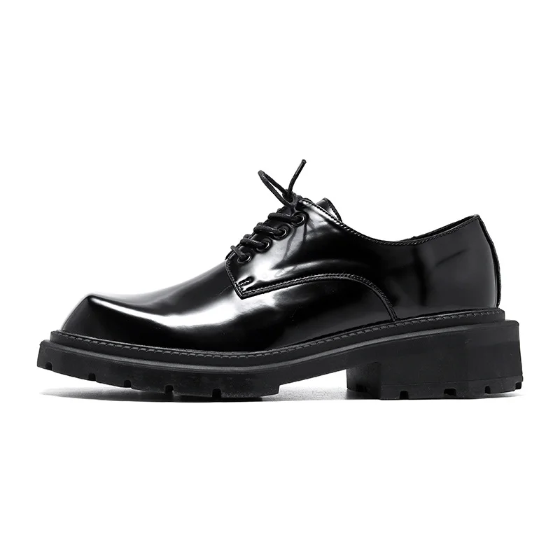 Zingj 2025 New Youth Square Head British Wind Low Heel Tooling Fashion Casual Daily Leather Shoes 93561-R