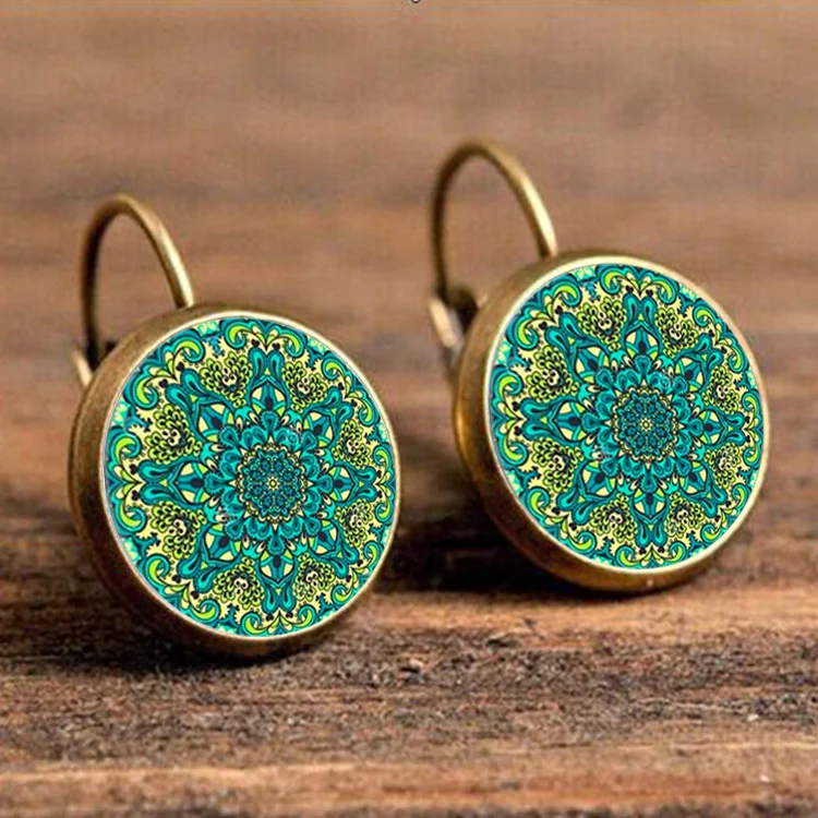 Green Mandala Earring 