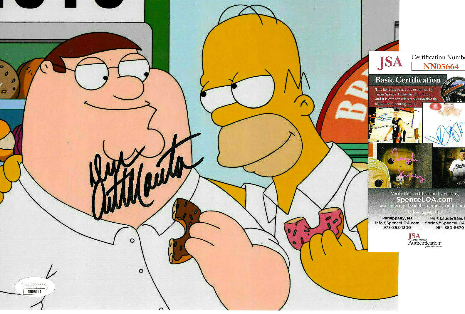 Dan Castellaneta Signed 8x10 Photo Poster painting, Homer Simpson with Peter Griffin, JSA COA