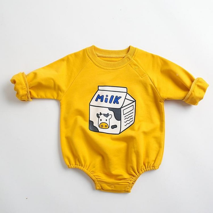 Milk Print Bodysuit in Yellow