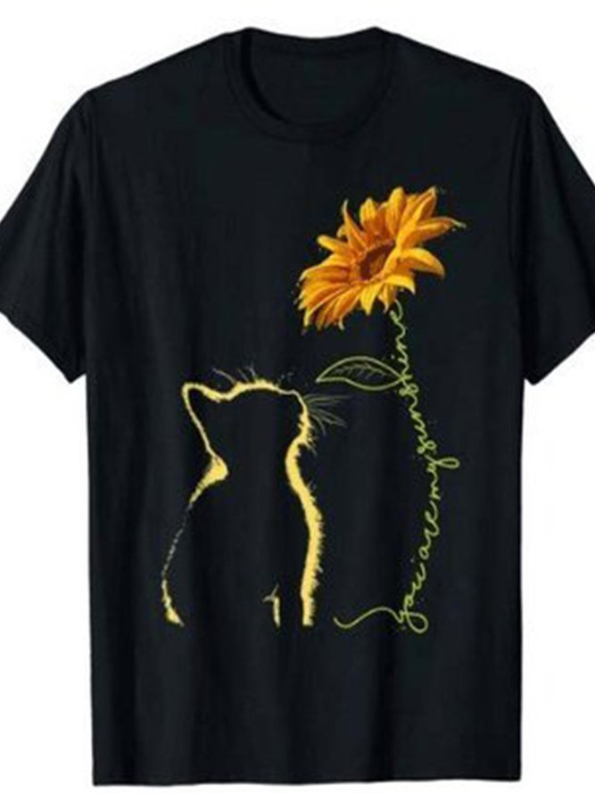 Printed Short Sleeve Casual Floral Shirts & Tops Zaesvini