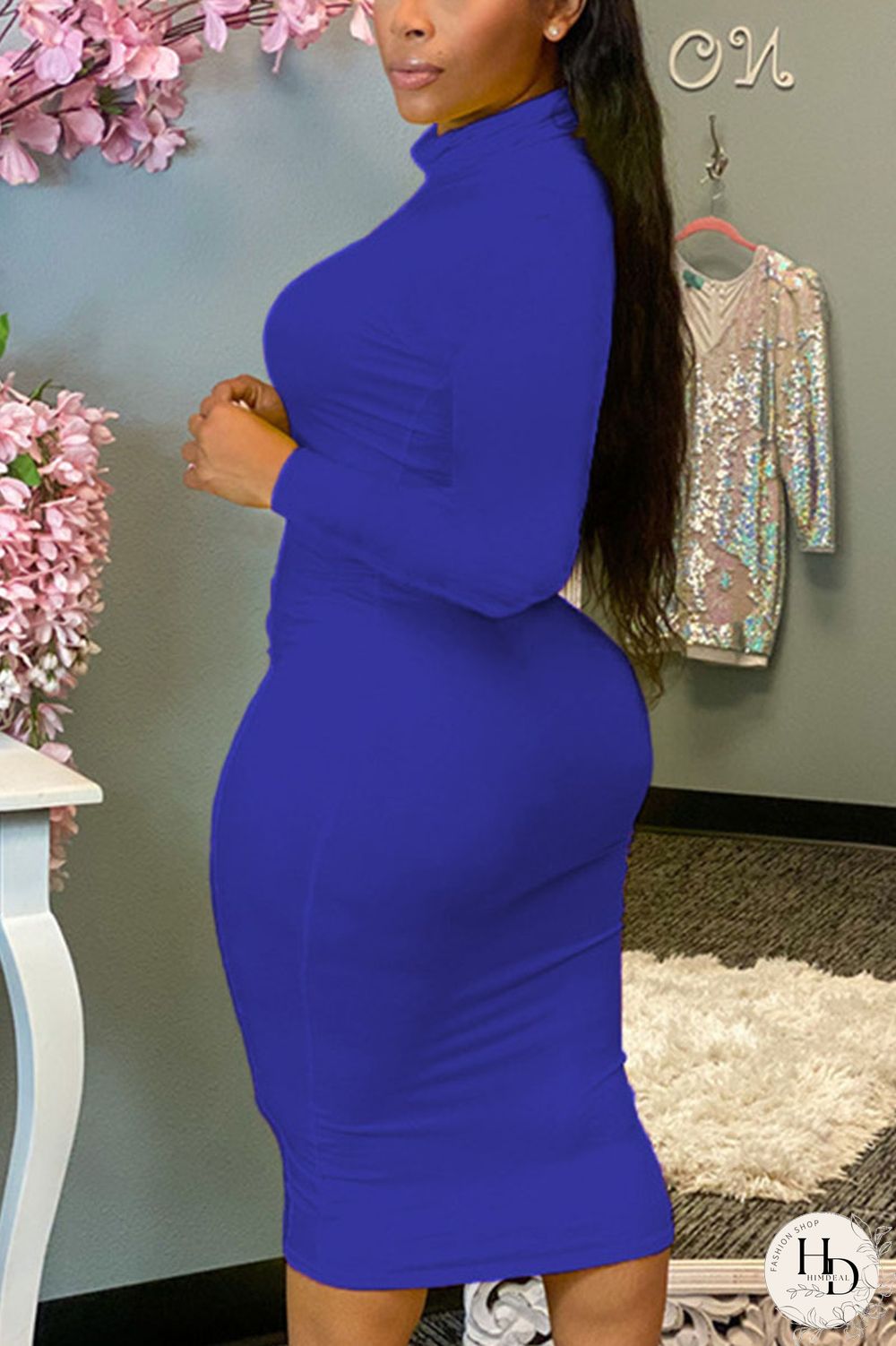 Red Sexy Solid Patchwork O Neck Pencil Skirt Dresses